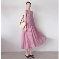 Plus-size Loose-fitting Breathable Sleeveless Dress