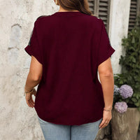 Mesh Sequin V-neck Fashionable Casual Loose Top