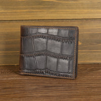 Horizontal First-layer Cowhide Wallet In Silver