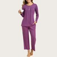 2-Piece Casual Christmas Pajama Set With Pockets