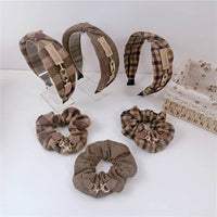 Simple Plaid Headband Fabric Hairband Temperament