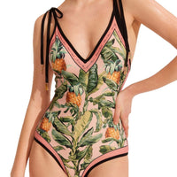 Double-sided Clothes Women's Tight Strap Printing Swimsuit