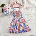 Fashionable Womens Floral Print V-Neck Slip Dress