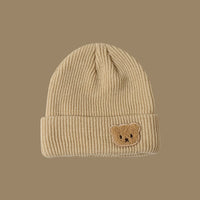 Knitted Wool Warm Hat Embroidered Bear Hat
