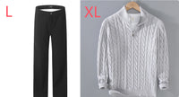 Half-high Neck Thickened Thick Needle Men's Sweater Zip Loose Pullover Knitwear