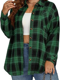 European And American Style Spring Autumn Casual Button-down Flannel Plaid Long-sleeve