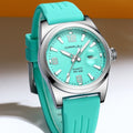 Unisex Round Calendar Waterproof Rubber-Strap Watch