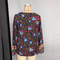 Casual Holiday Floral Print Long Sleeve Shirt