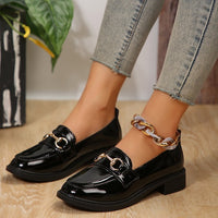 Plus Size British Style Leather Shoes Women