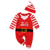 Cute Christmas Day Long Sleeve Personalized Printed One-piece Hat Two-Piece Set