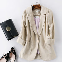Omen's Springsummer Thin Fashion Slim Fit Sub-suit Cropped Sleeve Short Top