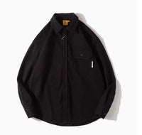 Girls' Solid Color Long-sleeved Casual Shirt Jacket