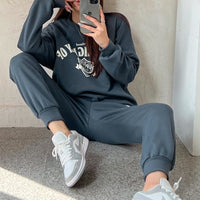 FallWinter Thickened Korean-Style Sporty Casual Womens Set Fashionable