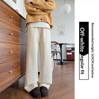 New Relaxed-fit Figure-flattering Straight-leg Casual Lounge-style High-waist Slim Wide-leg Pants