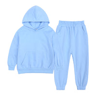 Autumn European And American Middle And Big Children Hooded Sweater Set