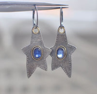 Moonstone Two-Tone Star Earrings For Women