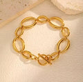 Women's Stainless Steel Large Chain Geometric Bracelet