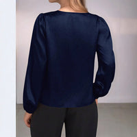 Plus Size Women's New High-end V-neck Long Sleeve Shirt