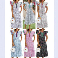 Summer New Stylish Elegant V-Neck Floral Print Dress