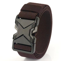 Men's Toothless Automatic Buckle Waist Belt PP Woven Tactical Pants