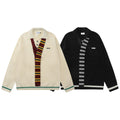 American Preppy-Style Color-Block Striped Knit Sweater