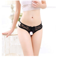 Ladies One Size Ribbon Sheer Lace Panties