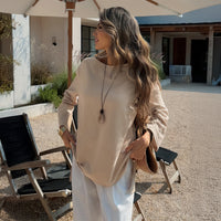 Stylish Minimalist And Relaxed Fit Long Sleeve Top For Women