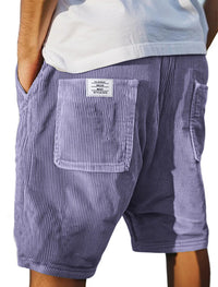 Men's Multi-pocket Embroidery Mark Corduroy Shorts