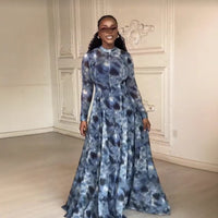 Womens Clothing Figure-hugging Slimming A-line Skirt With A High Neck And Long Dress