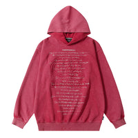 Men's Letter Printed Distressed Hooded Niche Design High Street Fashionable Loose Sweater