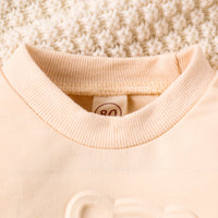 Printed Bear Pullover Sweater Pleated Trousers Sports Suit