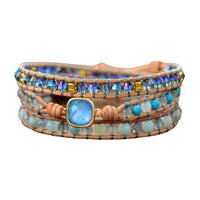 Double-sided Accessory Multi-colored Agate Bead Braided Multi-layer Bracelet