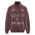 Letter Distressed Printing Lapel Sweater