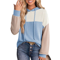 New-style Color-block Long-sleeve Hoodie With A Loose Fit
