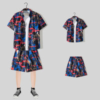 Short Sleeve Printed Shirt Summer Thin Suit