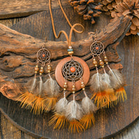 Retro Floral Earrings And Necklace Set With A Distinctive European And American Style
