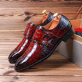 Men's Leather Shoes Embossed Munk Casual