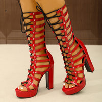 Plus Size High Heel High Top Lace Loop Fashion Tie Design Comfortable Support Steady Step