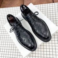 Men's Korean Style Black Leather Shoes  Business Formal Suit
