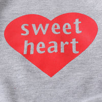 Letter Love Sweater Velvet Flared Pants Girls Two-piece Set
