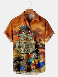 Short Sleeve Lapel Men's Clothing Print Shirt