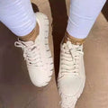 Round Toe Deep Mouth Canvas Platform Flat Heel Comfortable Men's And Women's Casual Shoes