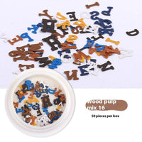 Nail Art Wood Pulp Slice Flower Mixed Nail Sticker DIY Accessories