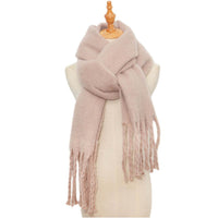 Mohair Twist Braid Plush Scarf For Women Winter Thickened