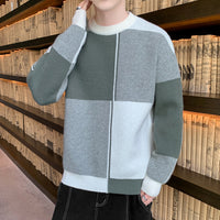 Men's Korean-style Trendy Crew-neck Sweater With Long Sleeves