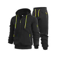Mens Zip-Up Hoodie With Arm Pockets, Cardigan Sweatshirt Coat
