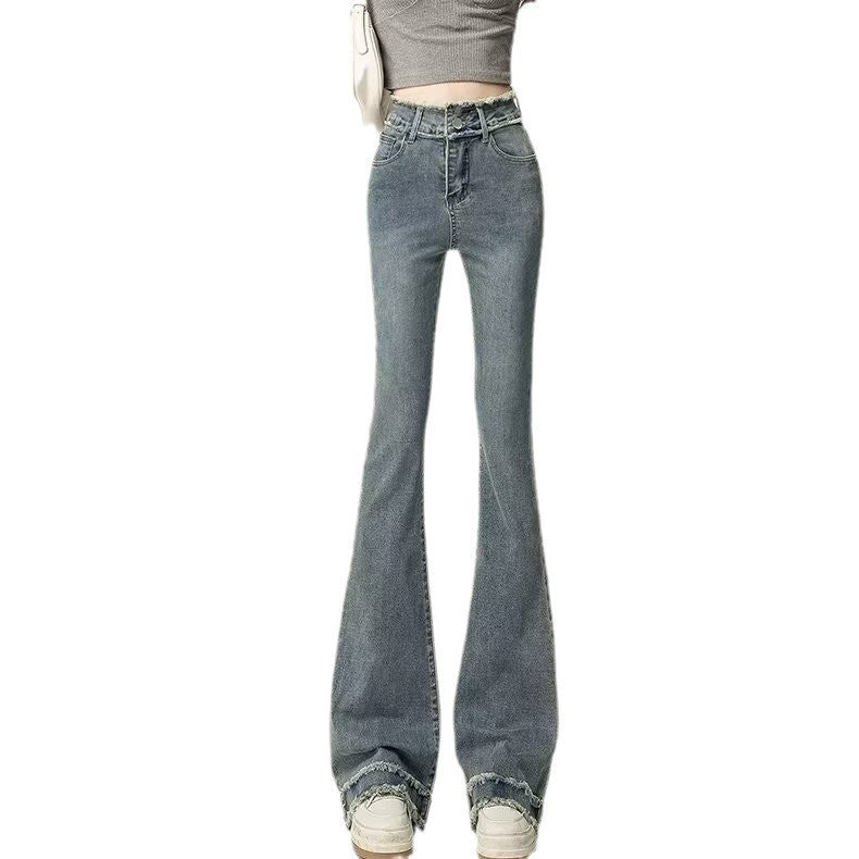 Retro Light Color Slightly Flared Jeans