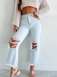 Womens Fashionable Loose Ripped Straight Jeans