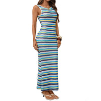 Women's Round-neck Striped Sleeveless Dress