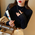 High-grade Fleece-lined Half-high Collar Knitted Bottoming Shirt Inner Wear Sweater
